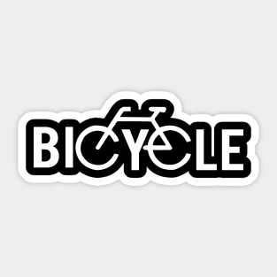 Minimalist Bicycle Typography Design Sticker